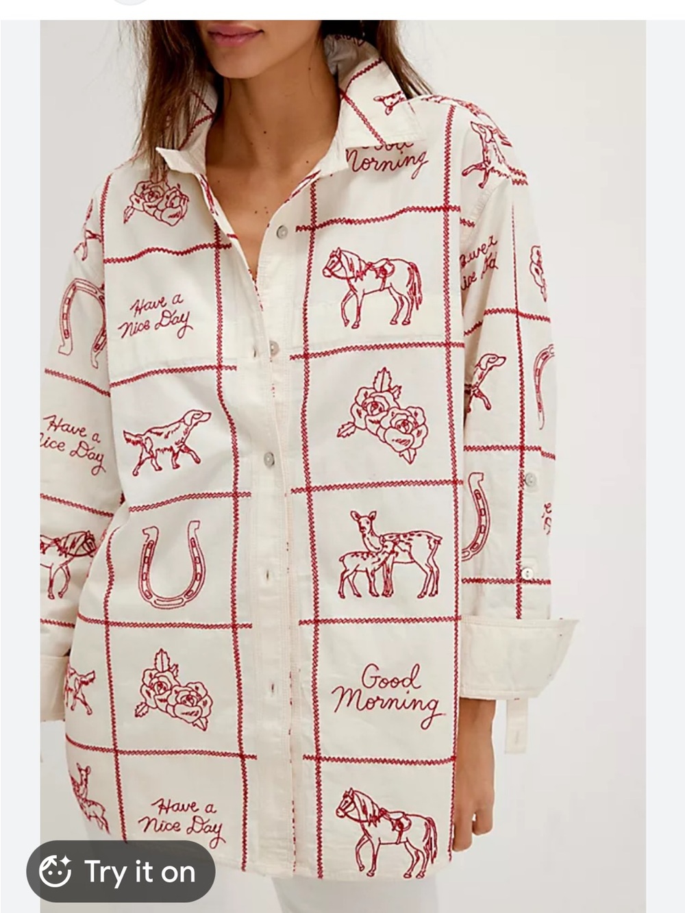 Free People  We The Free Have A Nice Day western equestrian blouse Top RARE